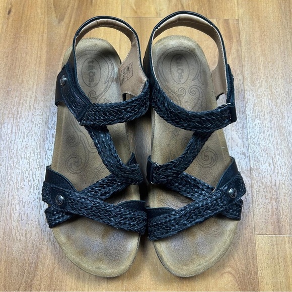 Taos Footwear Women’s Black and Tan Sparkle Sandals Size 7/7.5 - Picture 4 of 11